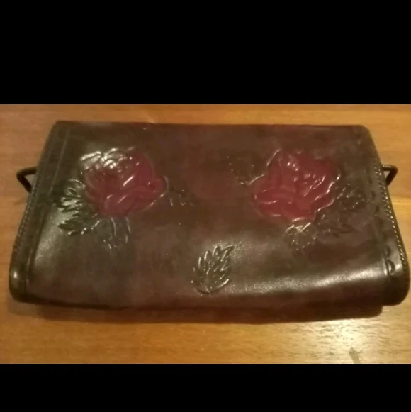 Vintage hand tooled leather clutch 1960s Hand Crafted High Quality Rare Durable - Picture 9 of 10